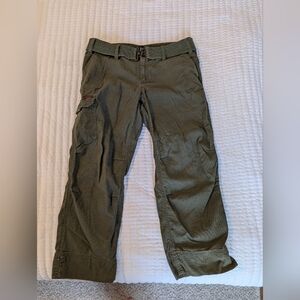 Vintage Ralph Lauren Belted Military Style Cotton Cargo Cropped Pant Size 6